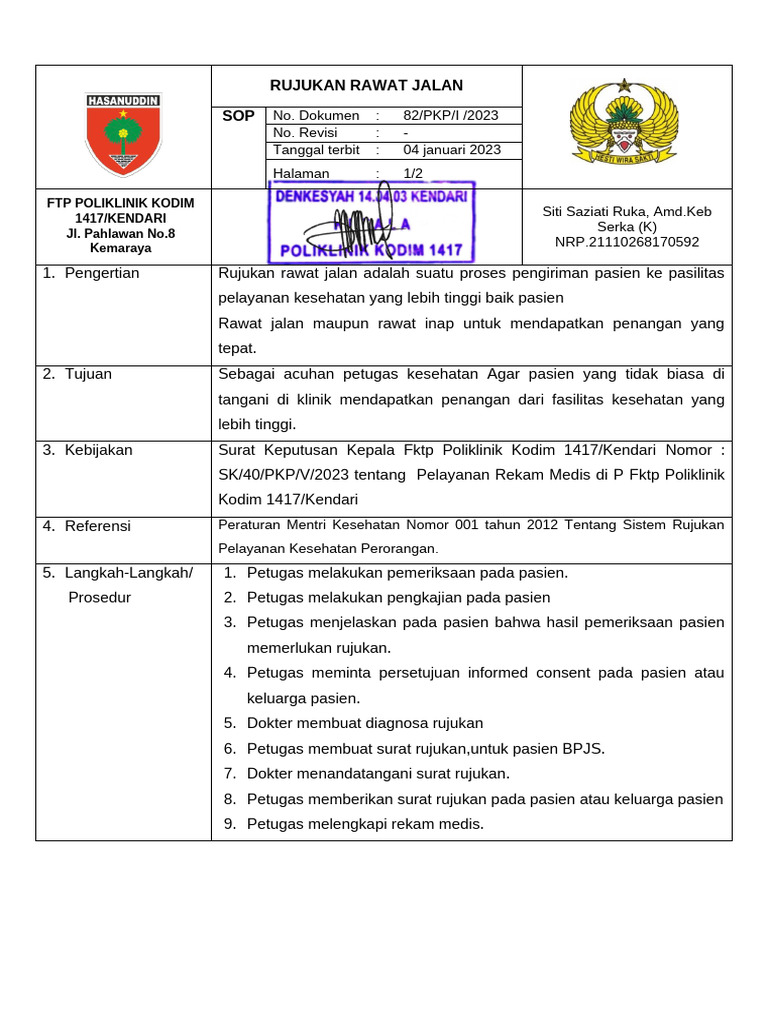Sop Alur Rujuk | PDF