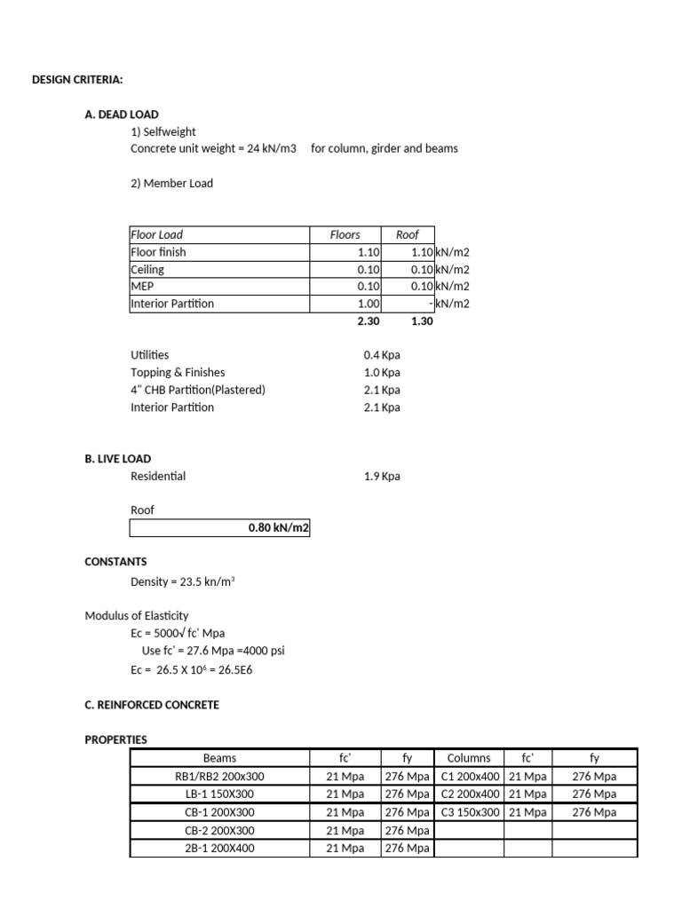 Structural Design Criteria-Final | PDF