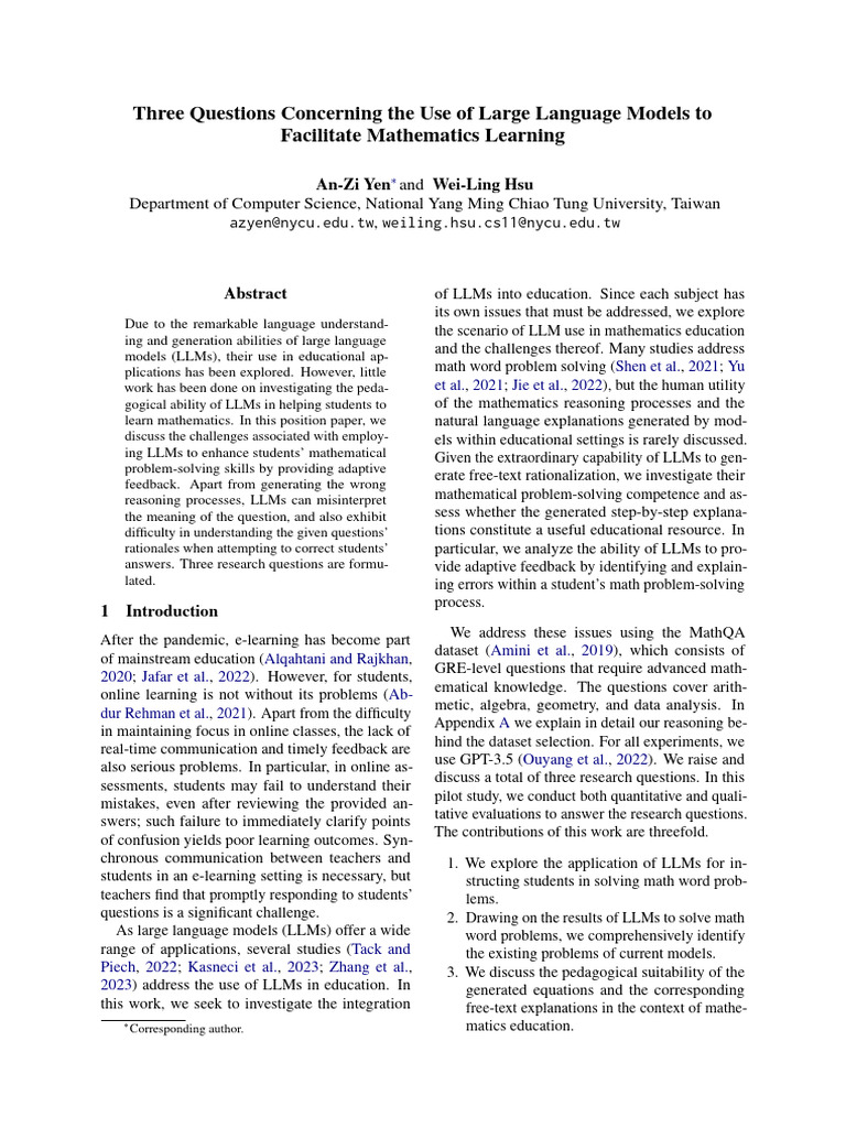 Three Questions Concerning The Use of Large Language Models To | PDF