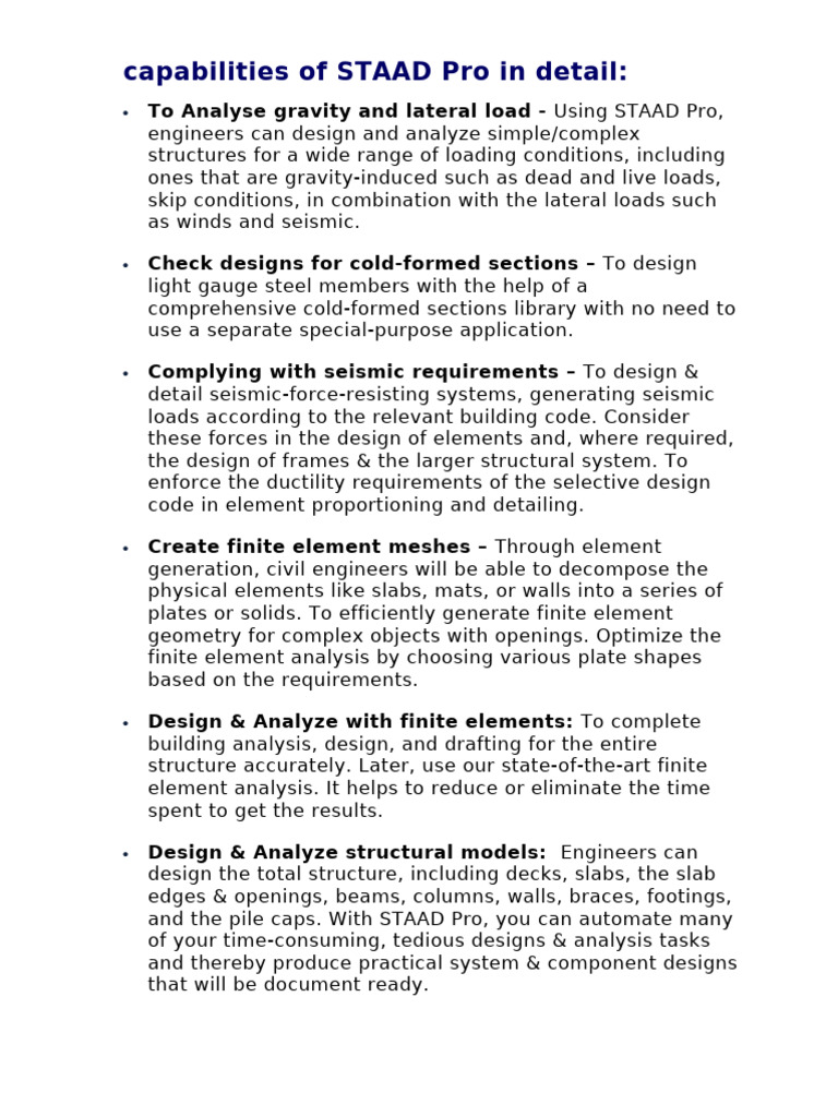 STAAD Pro: Comprehensive Structural Analysis Tools | PDF | Civil ...