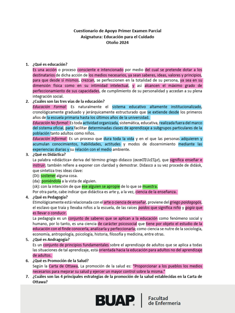 Cuestionario de Apoyo Educativo | PDF | Aprendizaje | Relaciones ...