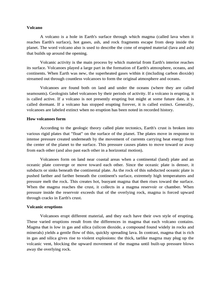Volcanoes | PDF