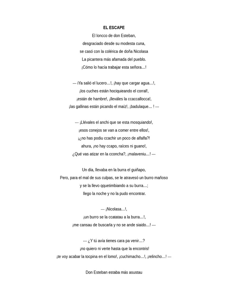 El escape poema loncco pdf