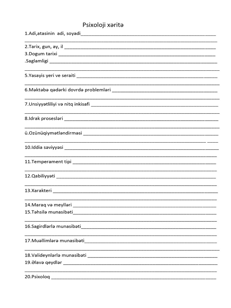 Psixoloji Xerite 1 | PDF