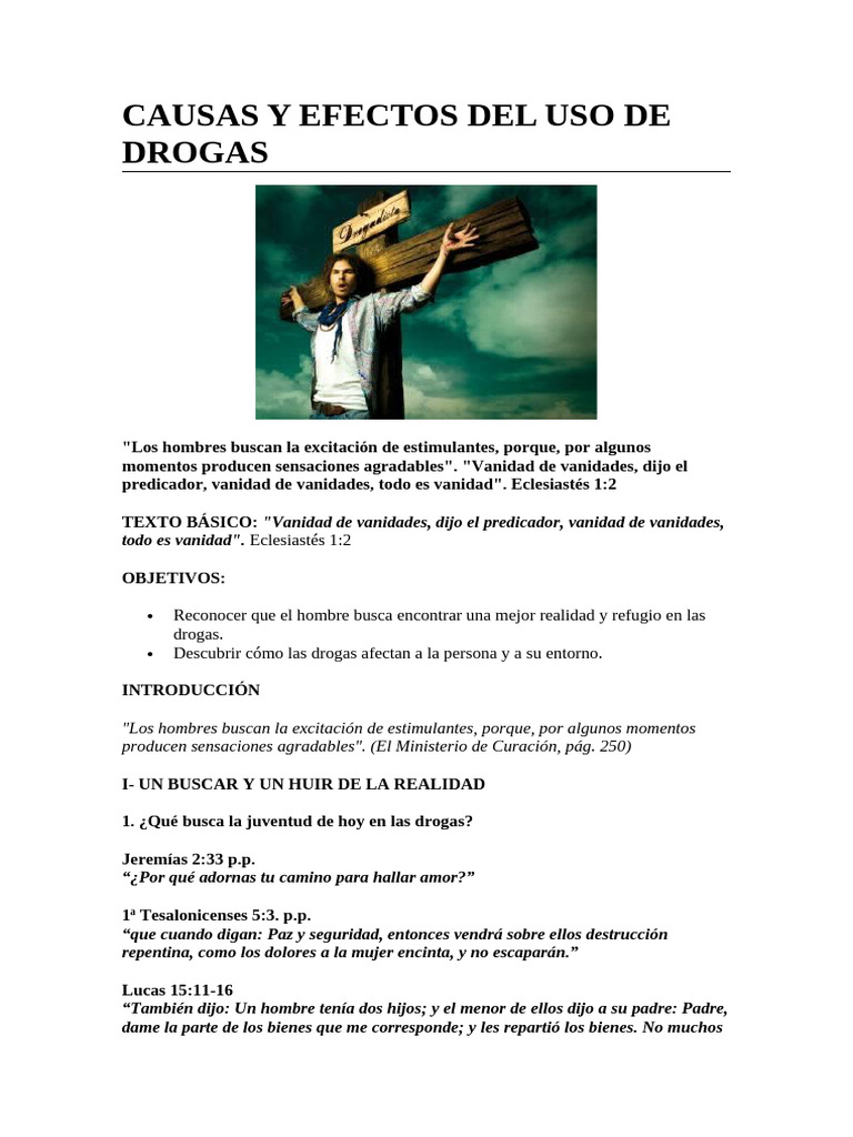 Causas Y Efectos Del Uso De Drogas Pdf