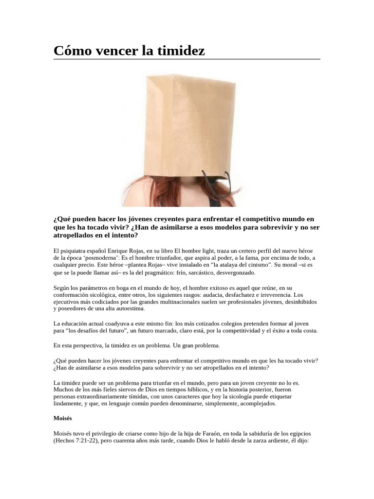 Cómo Vencer La Timidez | PDF
