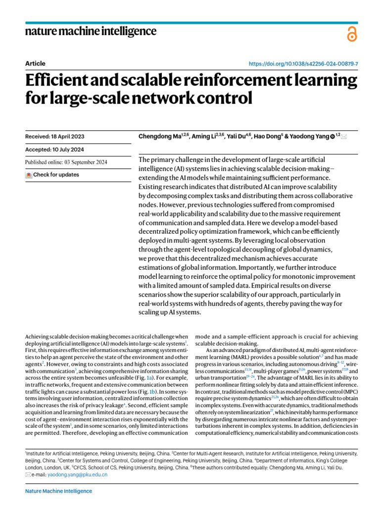 Ma 等 - 2024 - Efficient and scalable reinforcement learning for large ...