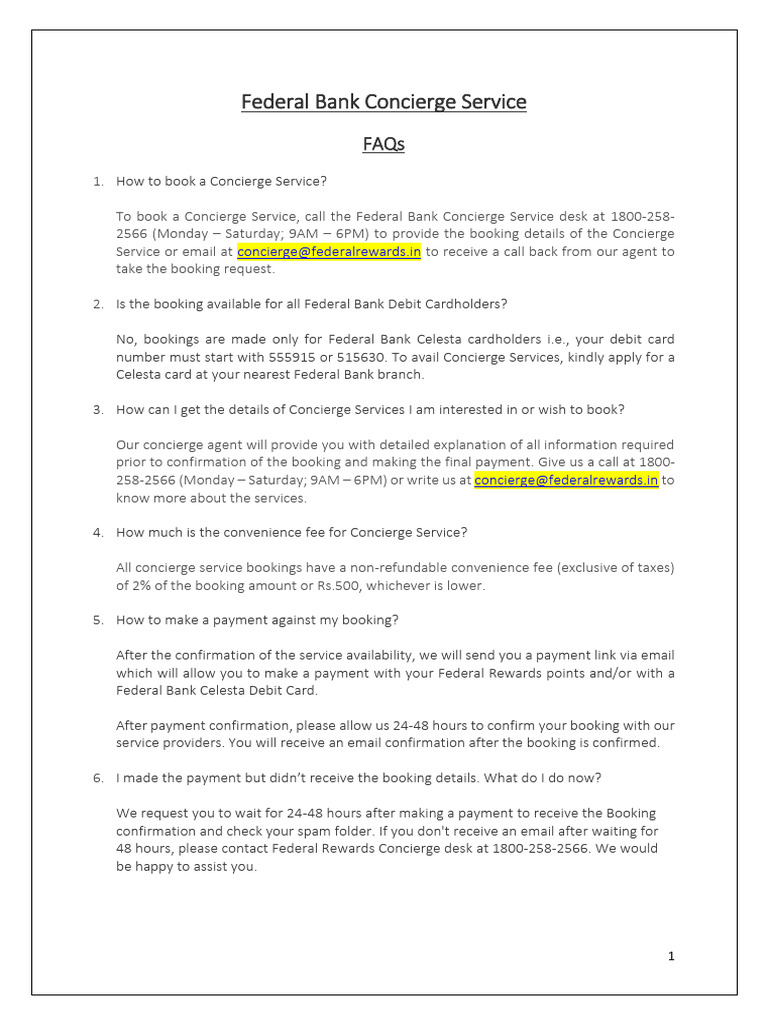 Concierge Services FAQs | PDF