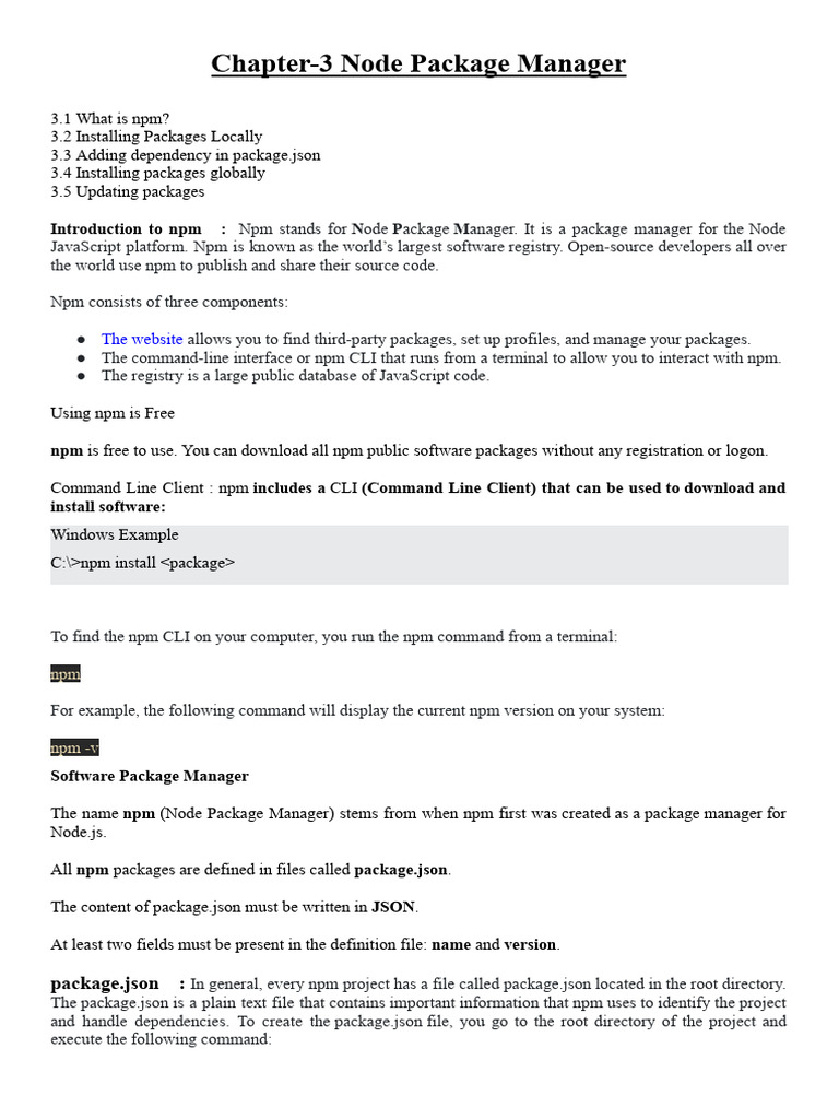 Understanding Node Package Manager (npm) | PDF | Web Server | Business