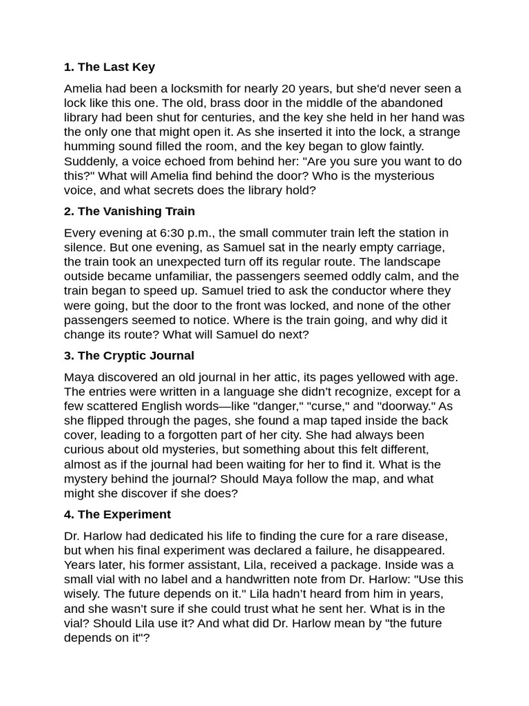 4 Advanced Stories For 5TH Grade | PDF