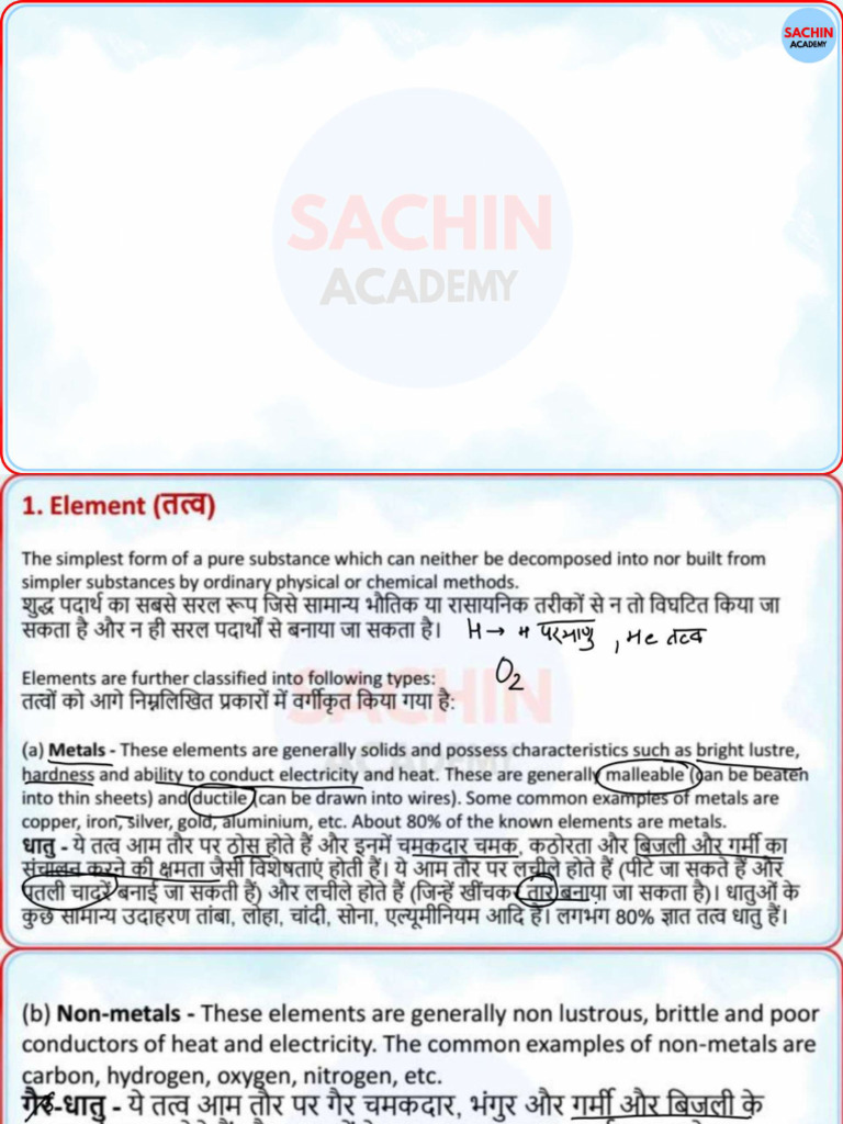 Chemistry Class - 03 by Nirmal Ma'am - Notes | PDF