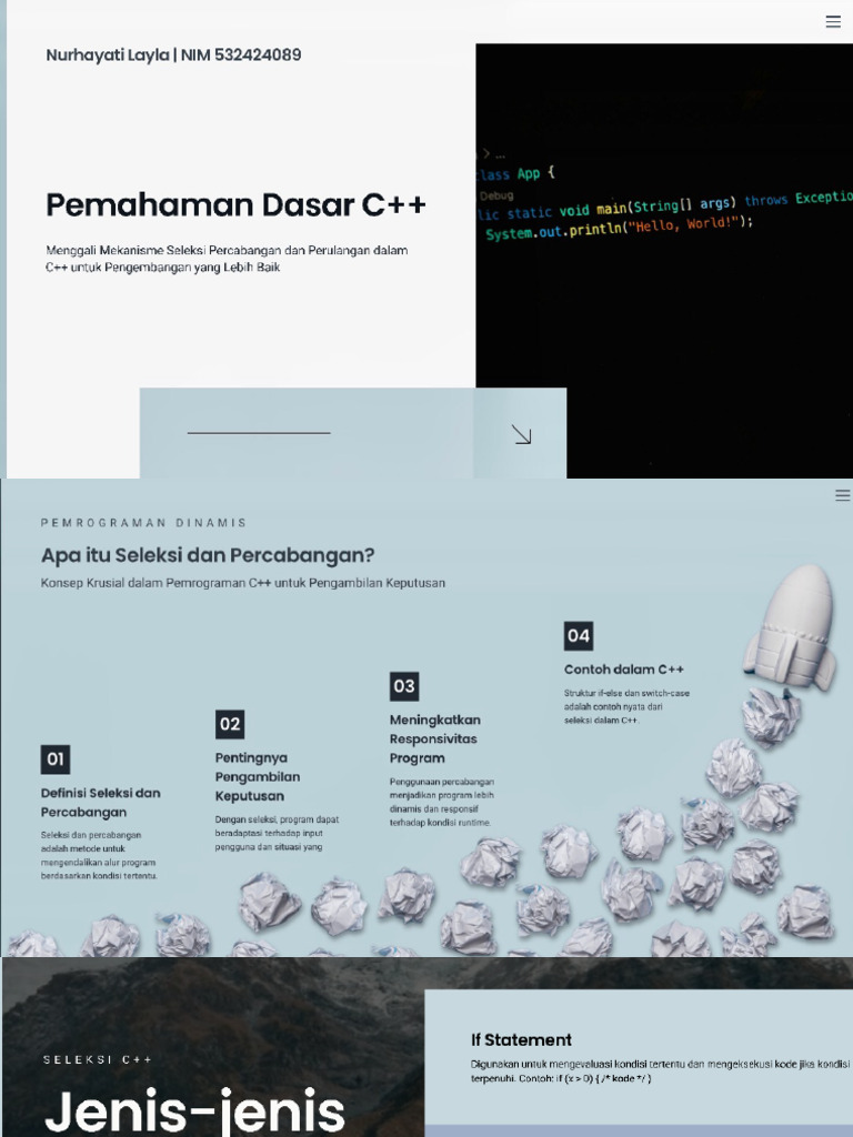 Cara Kerja Seleksi Percabangan Dan Perulangan Pada C++ PDF | PDF