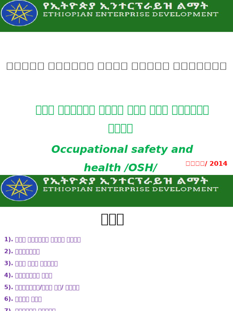 Occupational Safety and Health /OSH | PDF