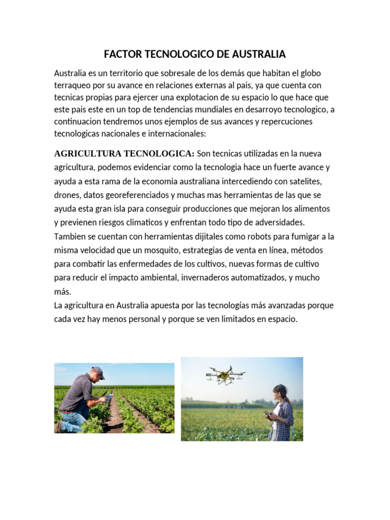 FACTOR TECNOLOGICO Y AMBIENTAL DE AUSTRALIA | PDF