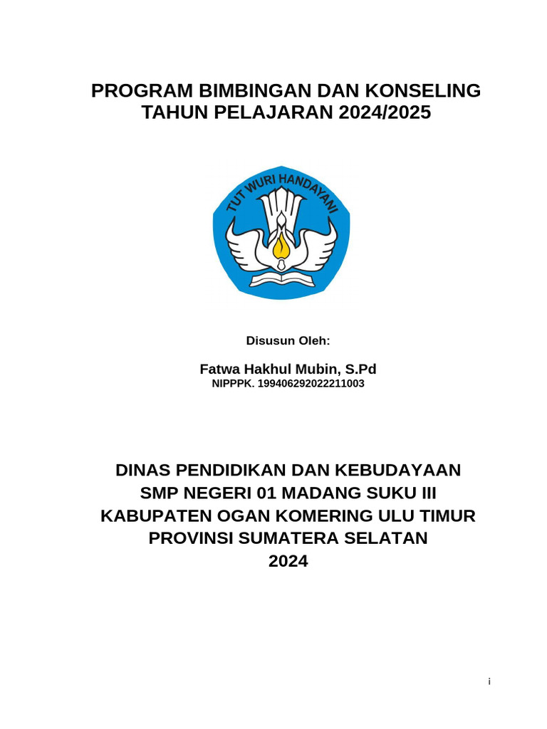  PROGRAM KERJA BK TAHUN 2024-2025 