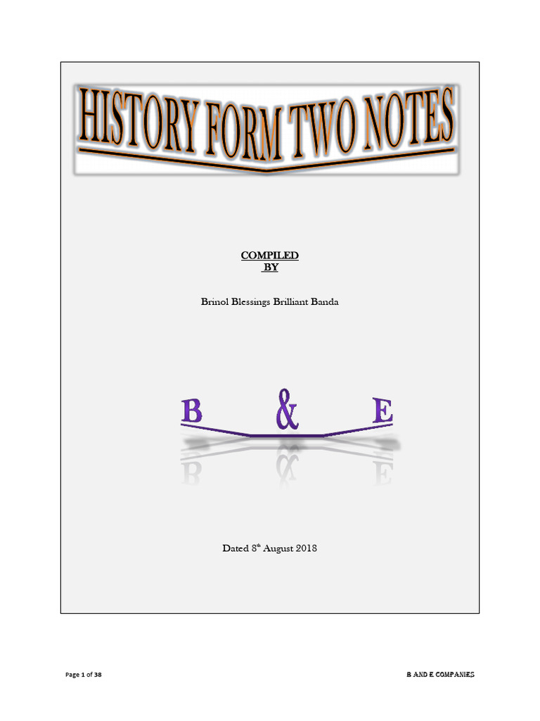 History Form Two Study Notes-1 | PDF