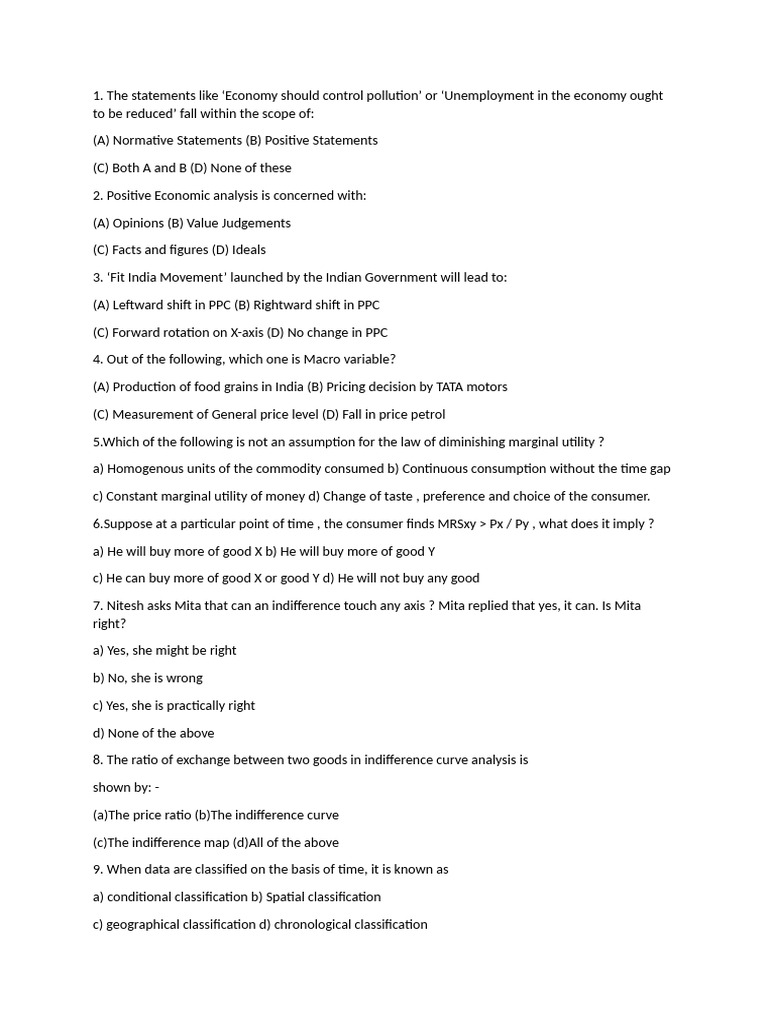 Class Test | PDF