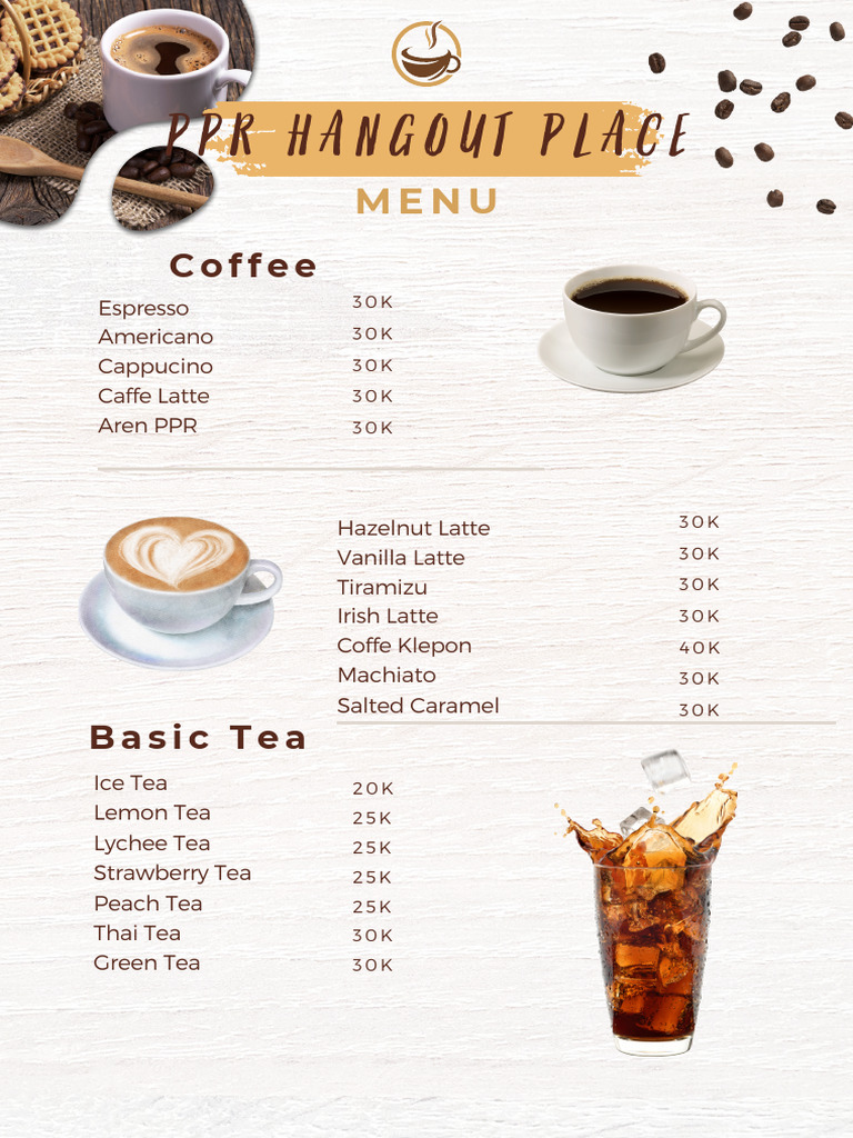 Menu Coffe PPR New | PDF