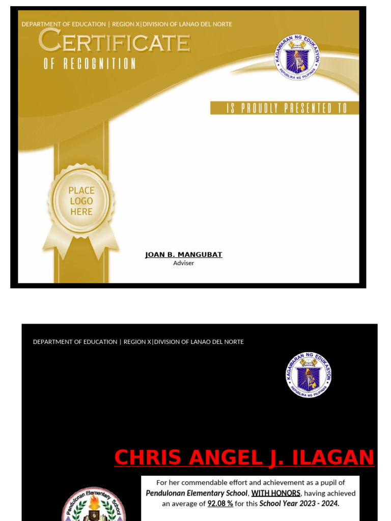 Certificate of Recognition Honors Blue | PDF