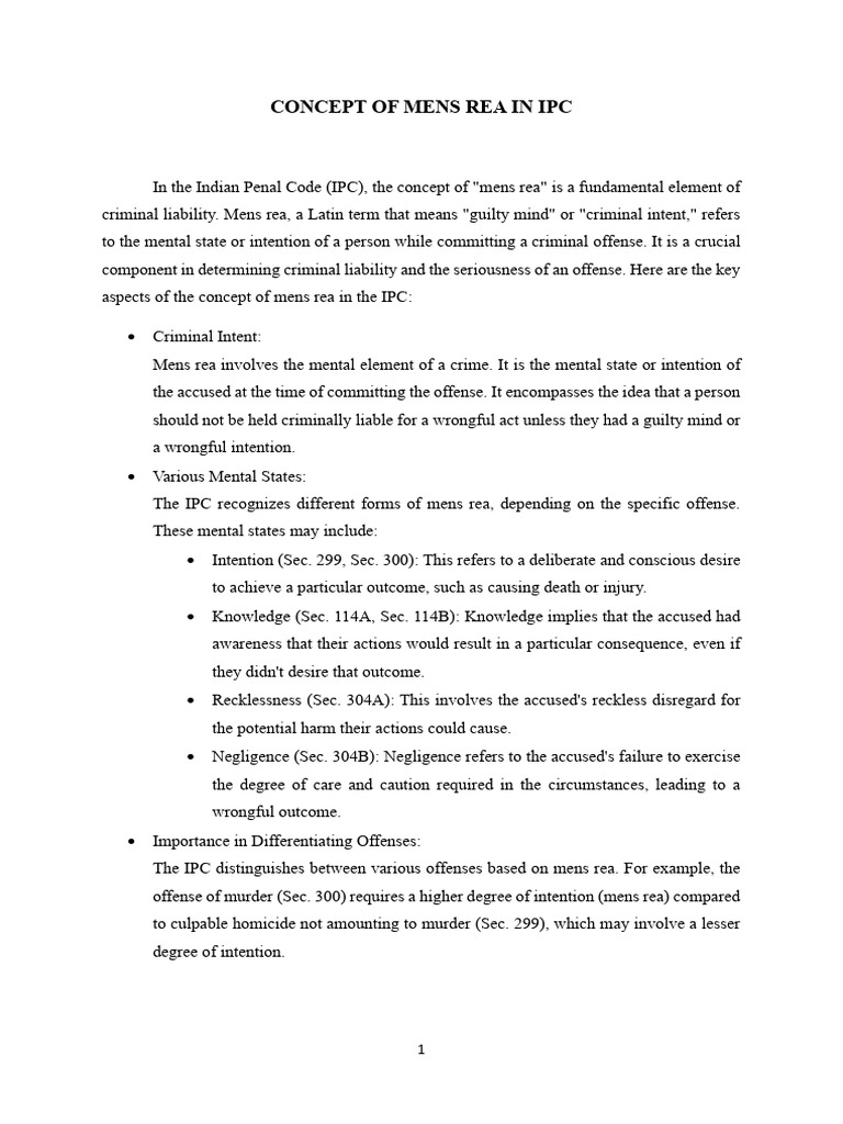 Concept of mens rea in ipc pdf
