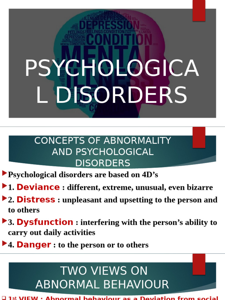 Chapter 4 - Psychological Disorders | PDF