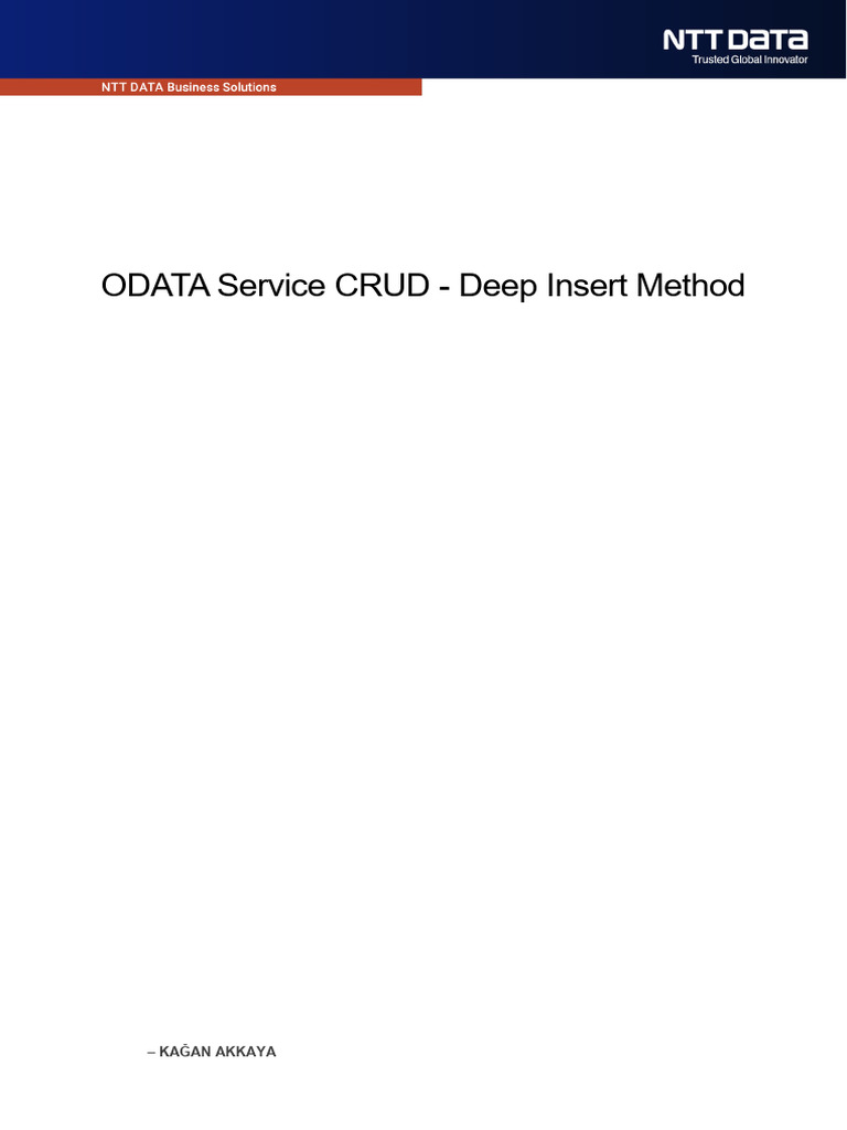 ODATA CRUD Operations Deep Insert Method 1726305570 | PDF | Method ...