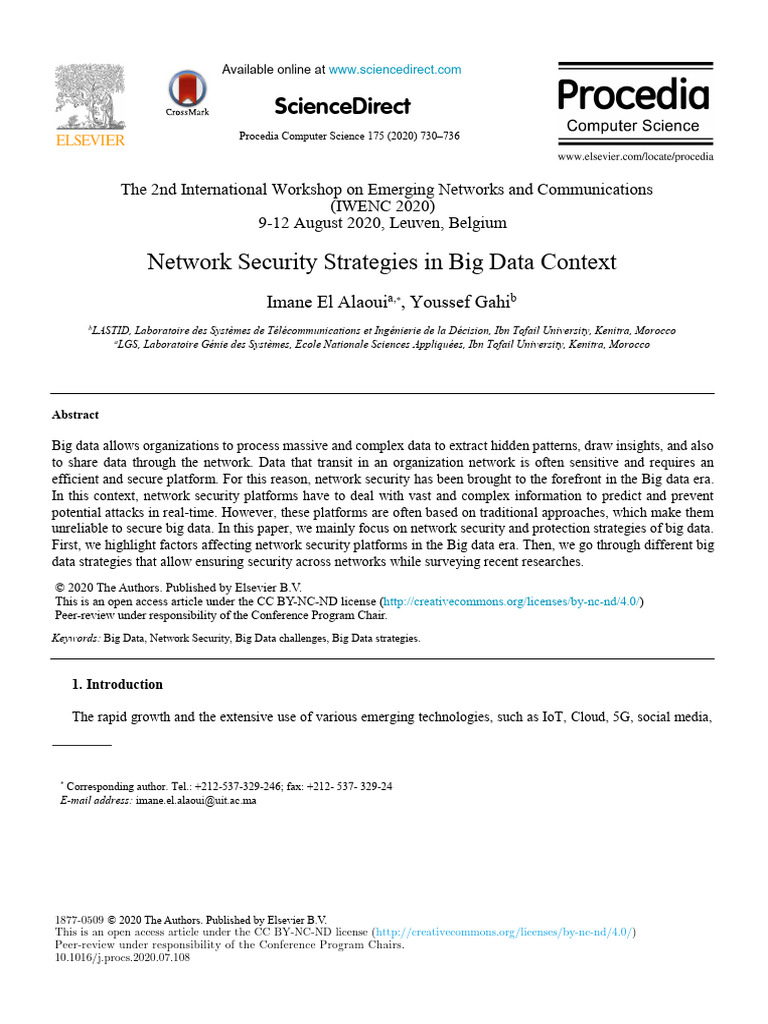 Network Security Strategies for Big Data | PDF | Security | Computer ...
