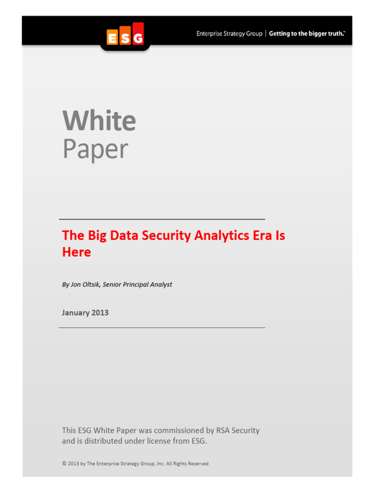 Rsa Big Data and Security Analytics | PDF