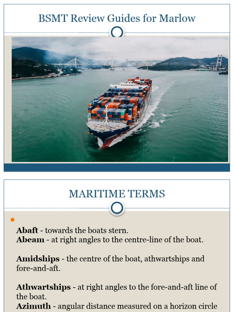 BSMT Reviewer For Marlow Navigation 1 | PDF