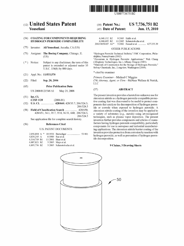 Coating For Components Requiring Hydrogen Peroxide Compatibility | PDF