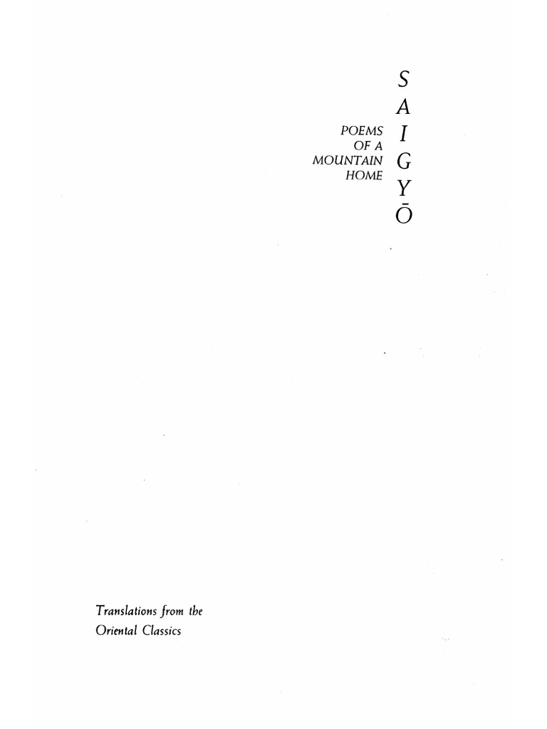 Saigyō, Burton Watson - Poems of A Mountain Home-Columbia
