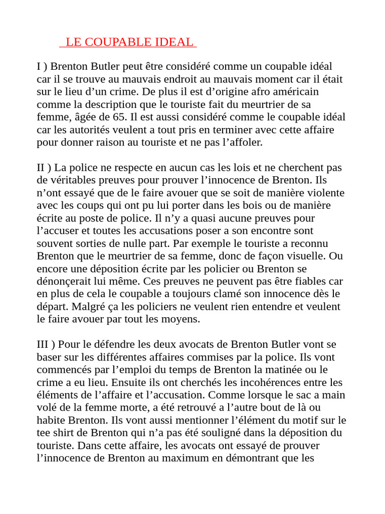 Coupable Ideal | PDF