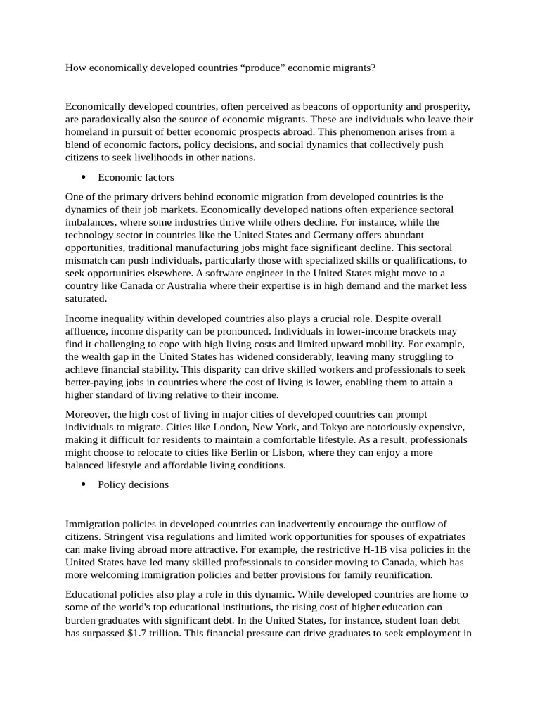 How Economically Developed Countries | PDF