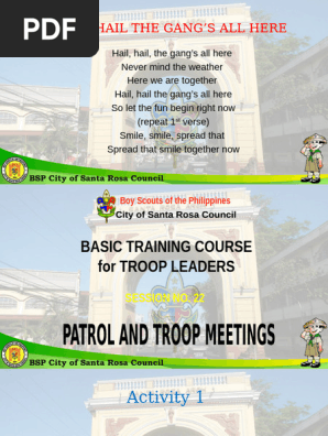 S 22 - PATROL AND TROOP MEETING