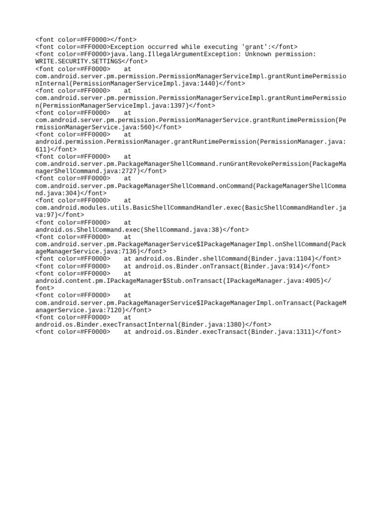 Pmgrantde szalkowski activitylauncherwrite security settings pdf
