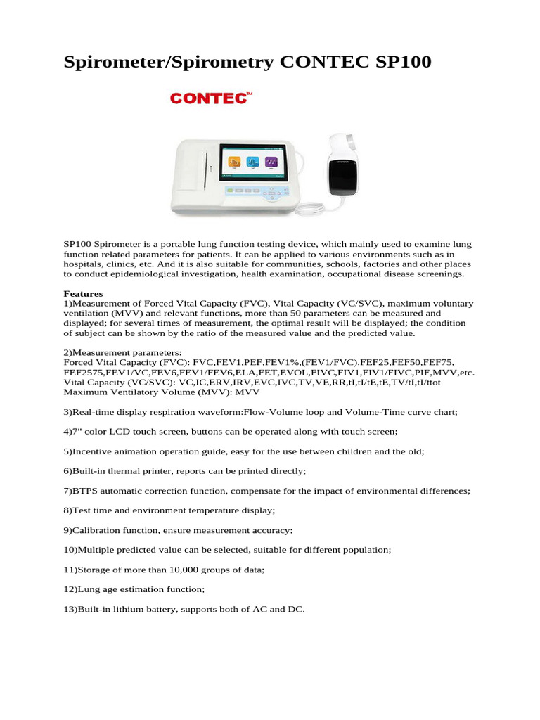 Spirometer | PDF