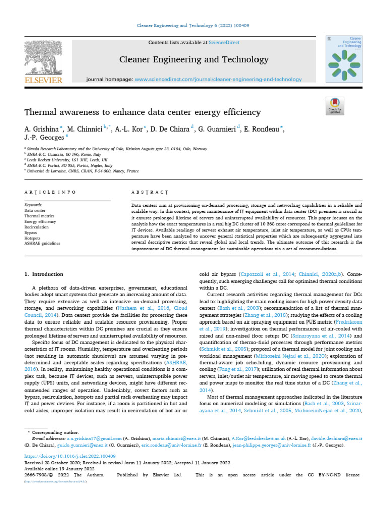 Thermal Awareness To Enhance Data Center Energy Efficiency | PDF
