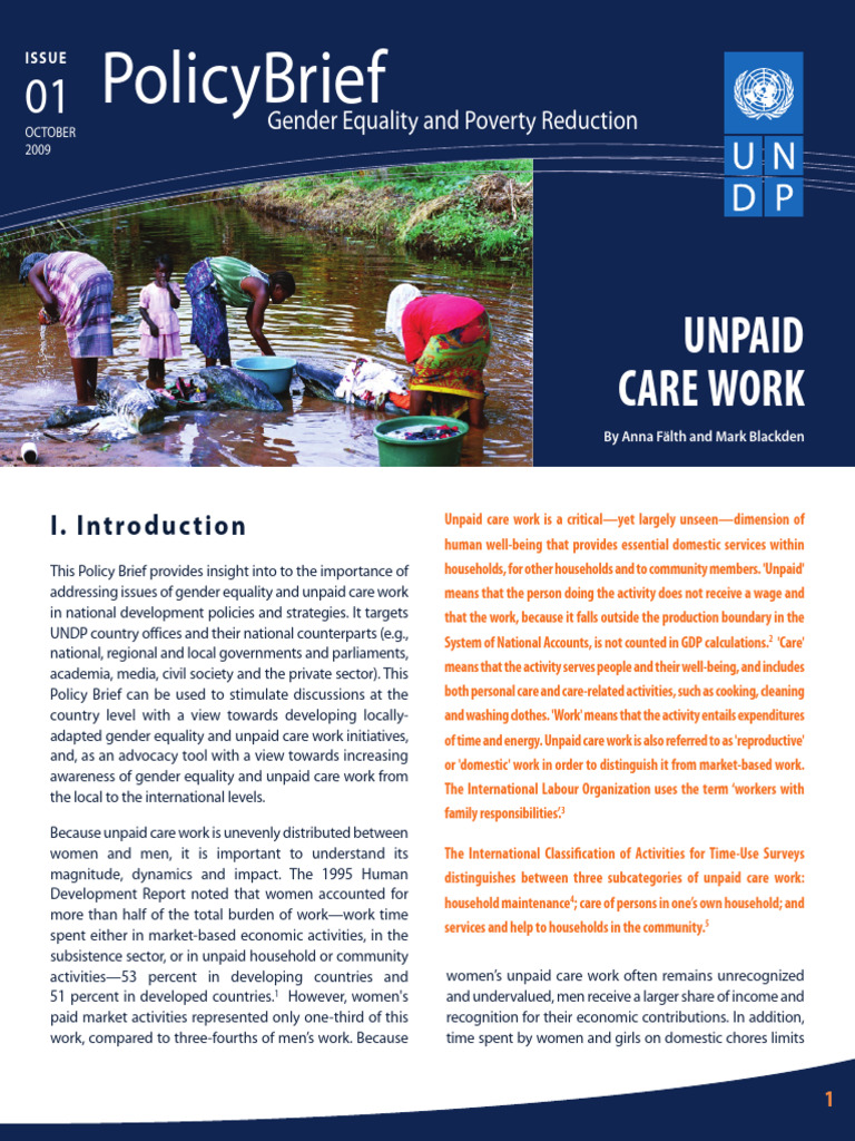 Unpaid Care Work and Gender Equality Insights | PDF | Child Care ...