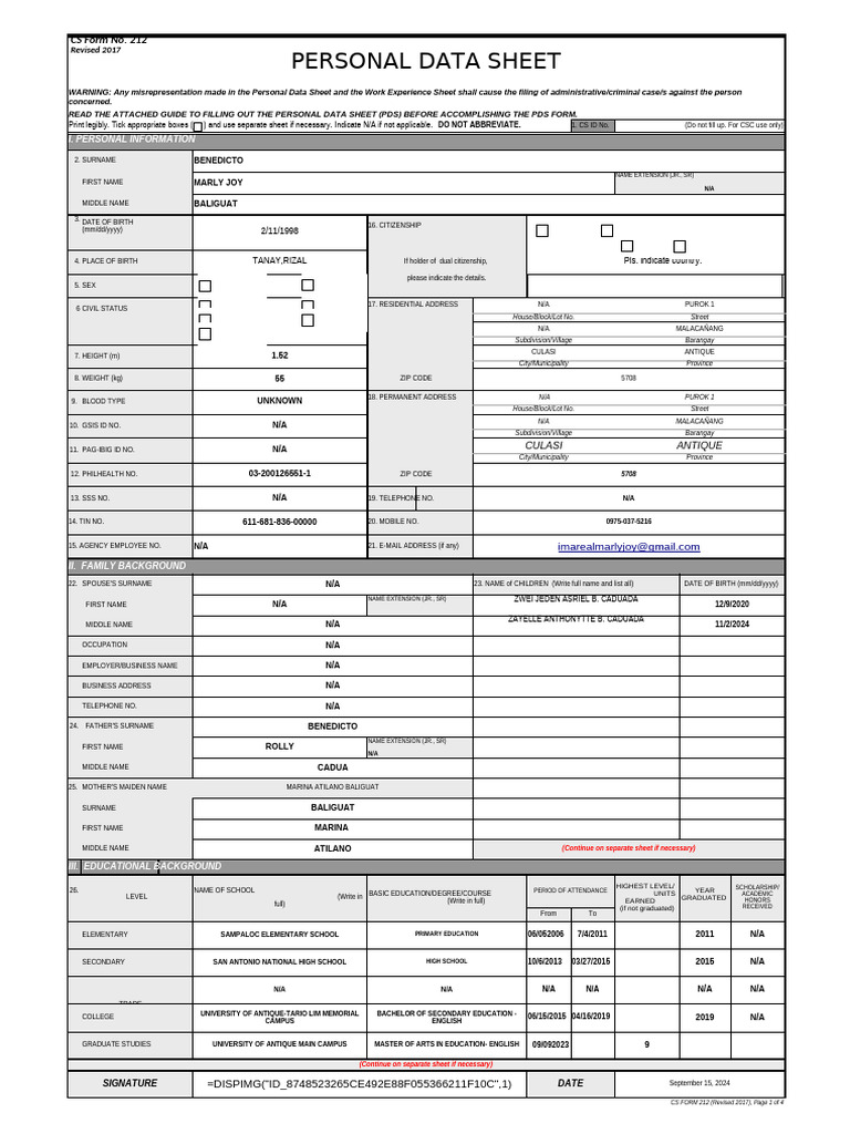 PDS Guidelines and Sample for 2025 | PDF | Identity Document | Government
