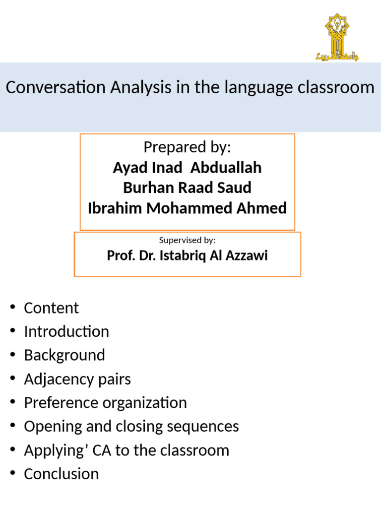 Conversation Analysis in The Language Classroom | PDF