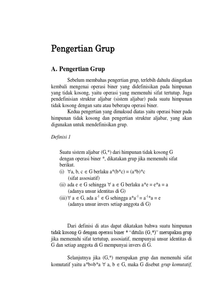 Pengertian Grup Dan Grup Siklik Pdf