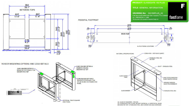 Fastlane Glassgate 150 Plus DWG | PDF