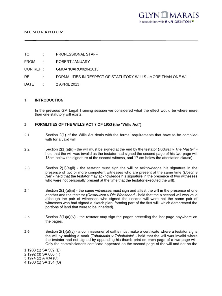 Formalities With Wills | PDF