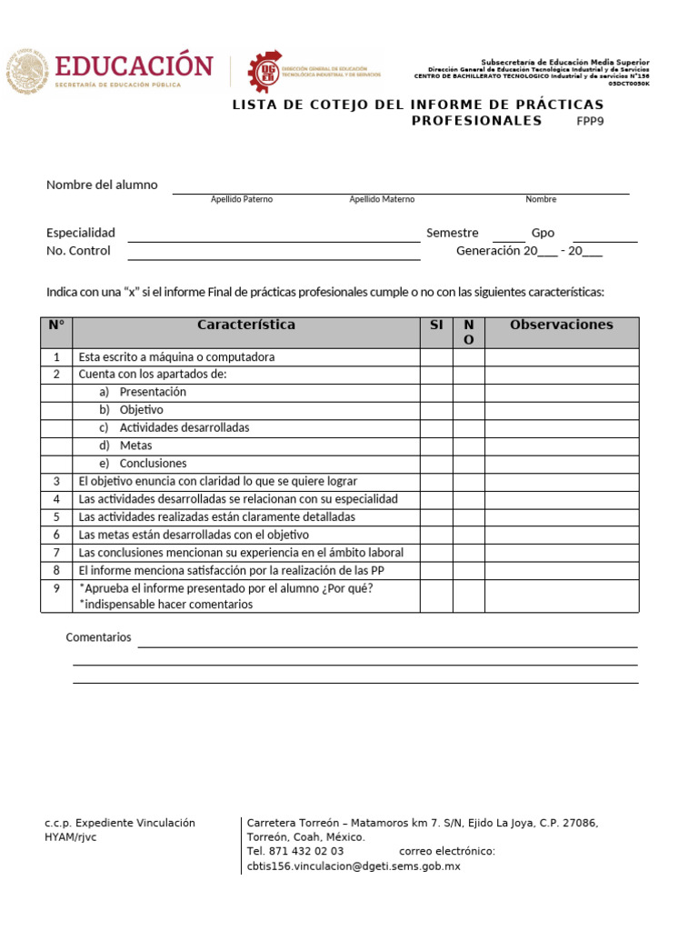 Lista de Cotejo de PP | PDF | Informática | Negocios