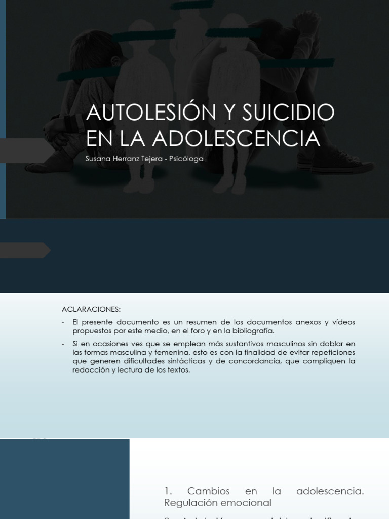 MOD 3. Suicidio e Ideación en Adolescencia | PDF | Suicidio ...