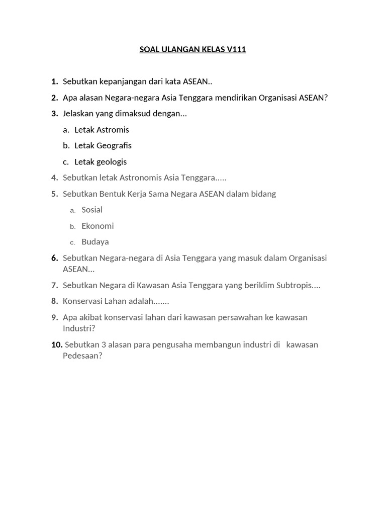 Soal ulangan ips kelas v111 pdf
