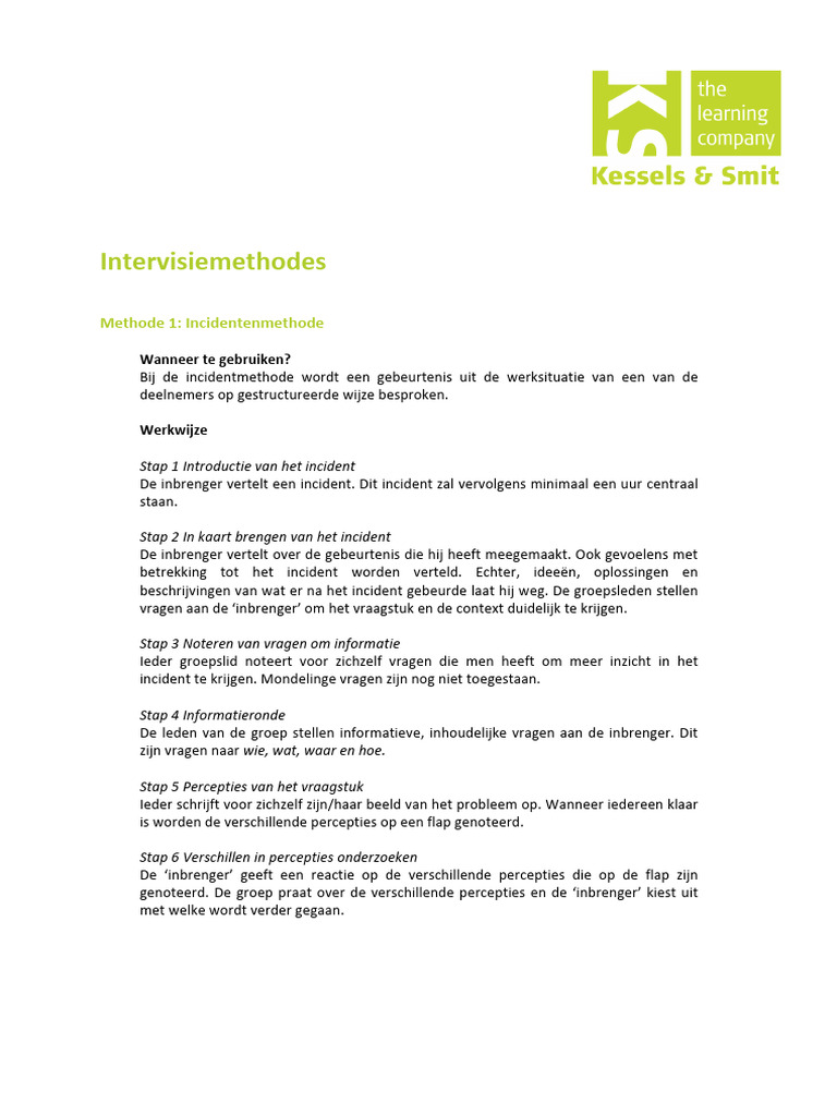 Intervisiemethodes | PDF