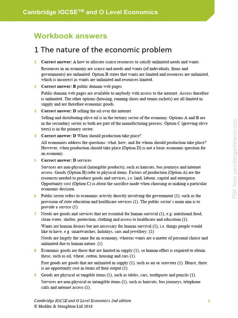 Hodder Cambridge IGCSE and O Level Economics (2nd Edition 2018 ...
