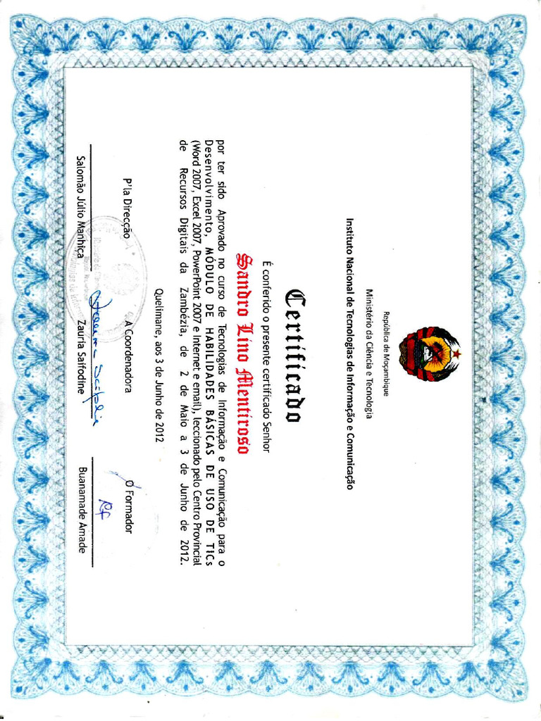 Certificado Informatica Pdf