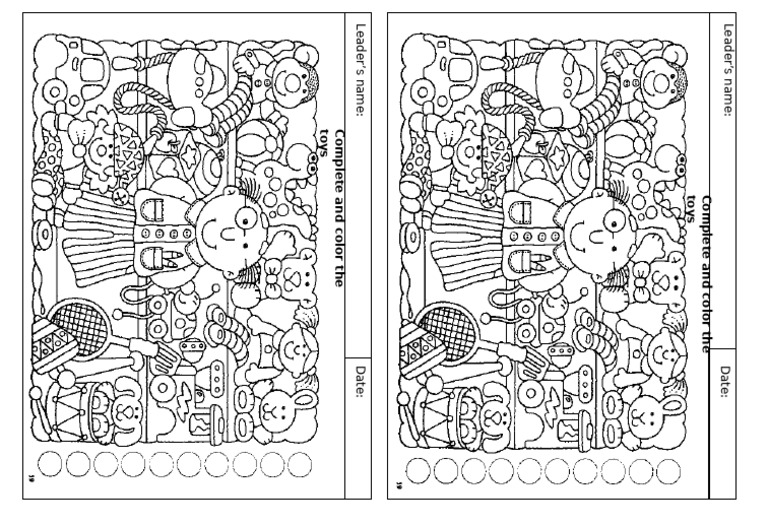 complete and color the toys | PDF